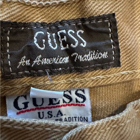 NWT Vintage Guess Jeans Sz. 26/27 High Waist Straight Leg Denim Tan Fall Style - Picture 6 of 13